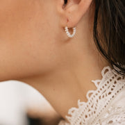 Boucle oreille plaque or muriel blanc